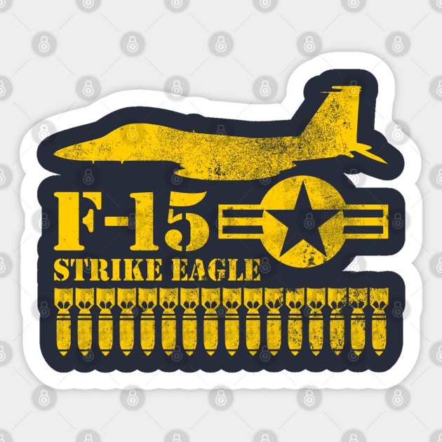 F-15 Strike Eagle (distressed) Sticker by TCP